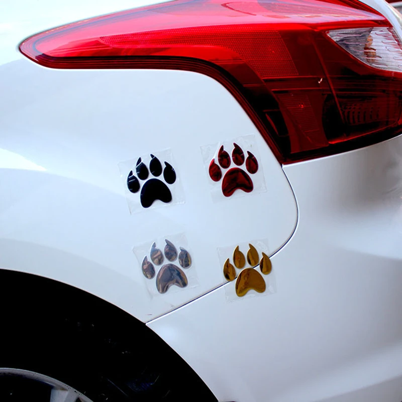 

WL 5/10/20 Sheets PVC Bear Paw Dog Claw Animal Car Sticker Footprint Motorcycle 3D Decal Cover Scratch Decoration Subsidies Body