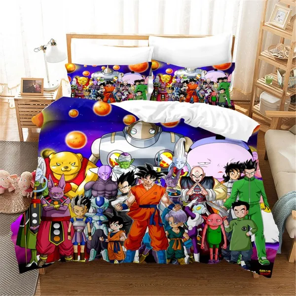 Color-8 3D аниме Dragon Ball Утешитель набор постельного белья двойной королева один мальчик пододеяльник набор постельное белье C персонажем из мультфильма набор - Цвет: Color-8