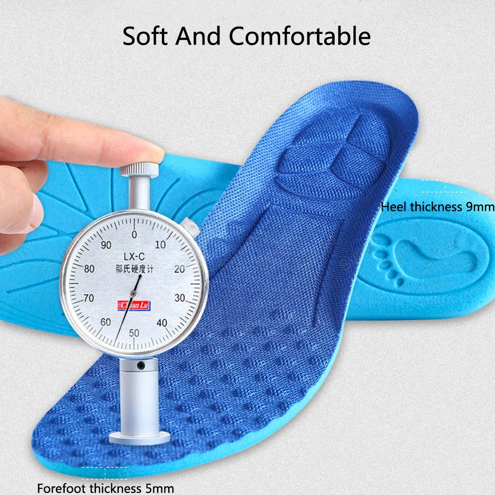 Sunvo Elastic Shock Absorbing Sports Insoles for Shoes Men Women Breathable Sneakers Inserts Memory Foam 3d Feet Massager Insole