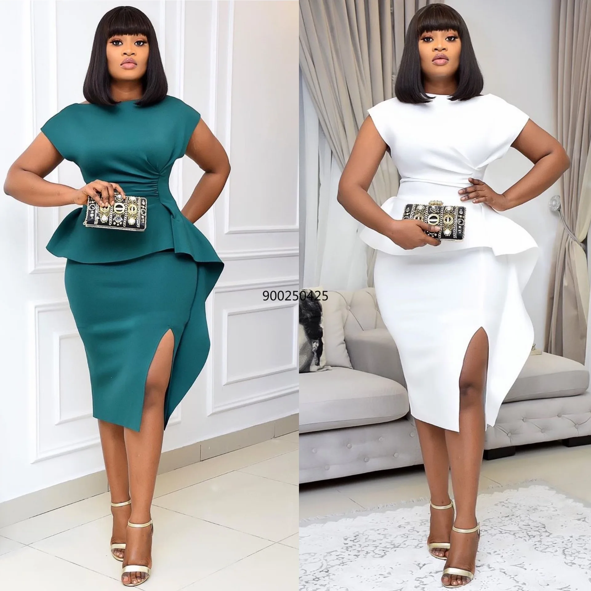 Зеленые Сексуальные облегающие вечерние платье для женщин с коротким рукавом