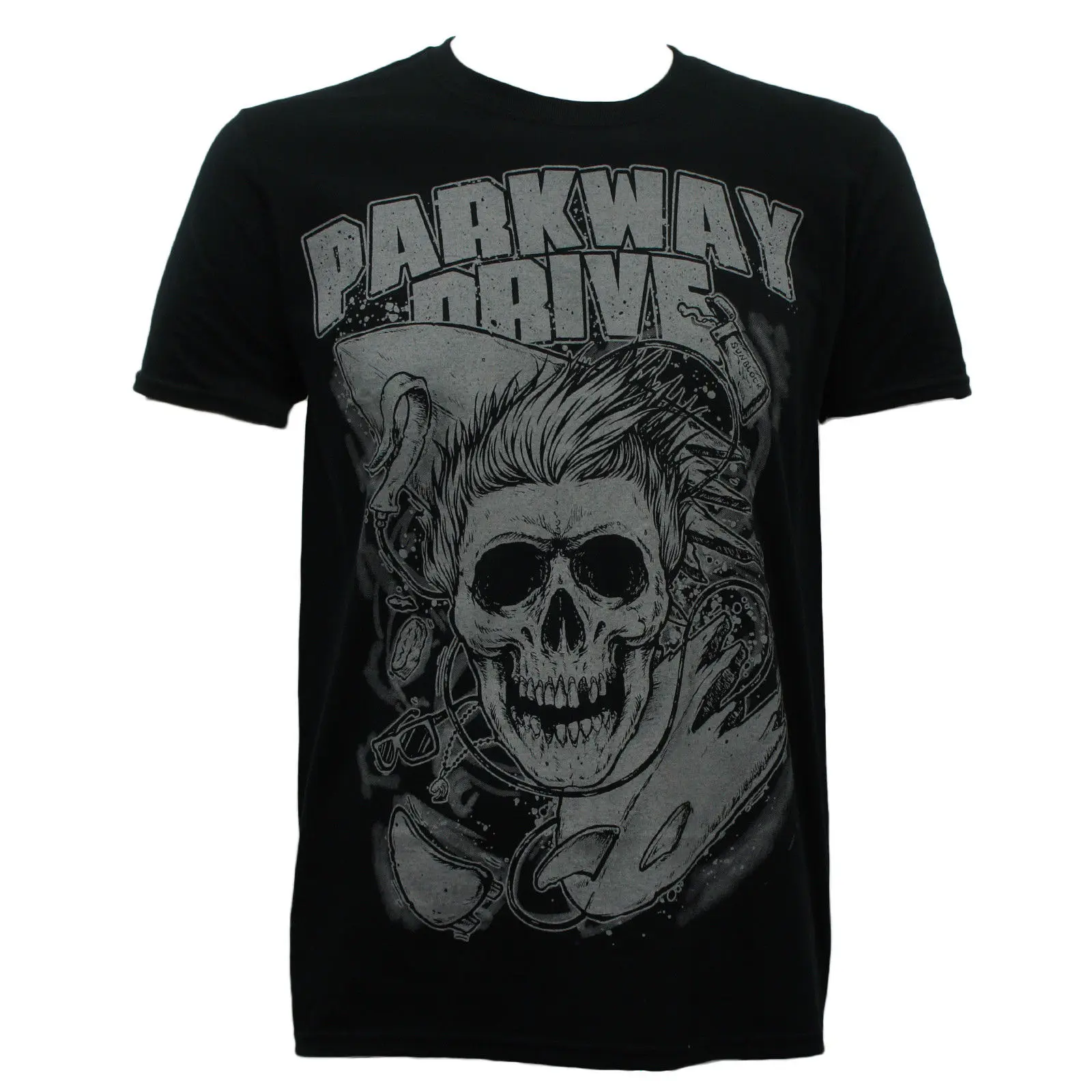 Аутентичные PARKWAY DRIVE Surfer череп Slim Fit Футболка S-3XL новая дешевая цена 100% хлопковые