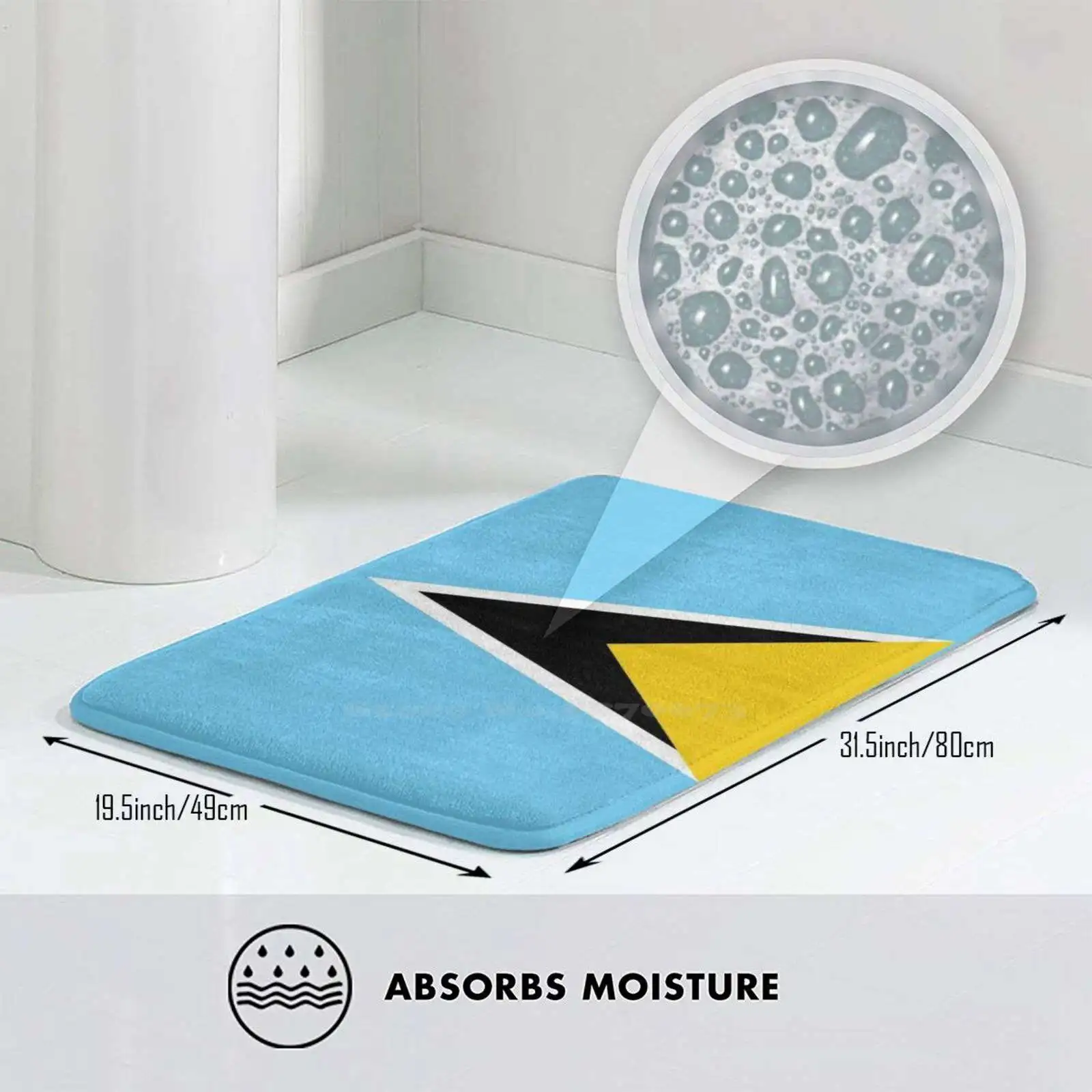 Коврик для двери в Санта-Люсии коврик ног домашний флаг флаги Санта-люция