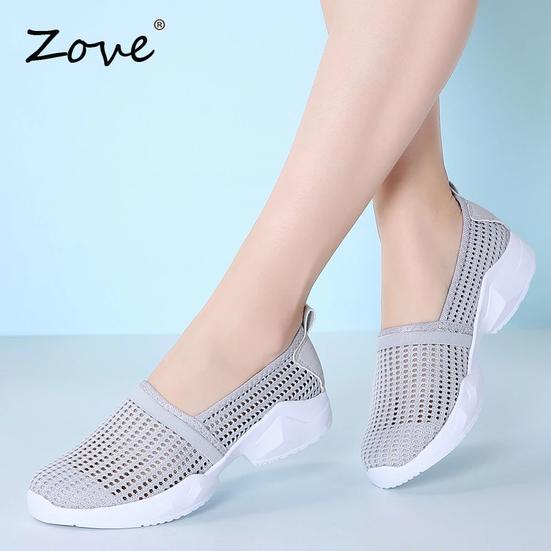 Женские лоферы на плоской подошве ZOVE легкие повседневные сетчатые кроссовки без