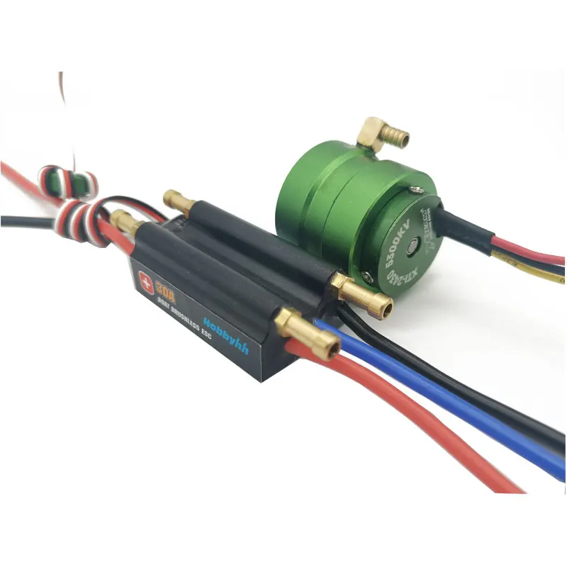 Бесщеточный двигатель Hobbyhh 30A для лодки 2430 5300kv подходит 40 см Рекомендуемая