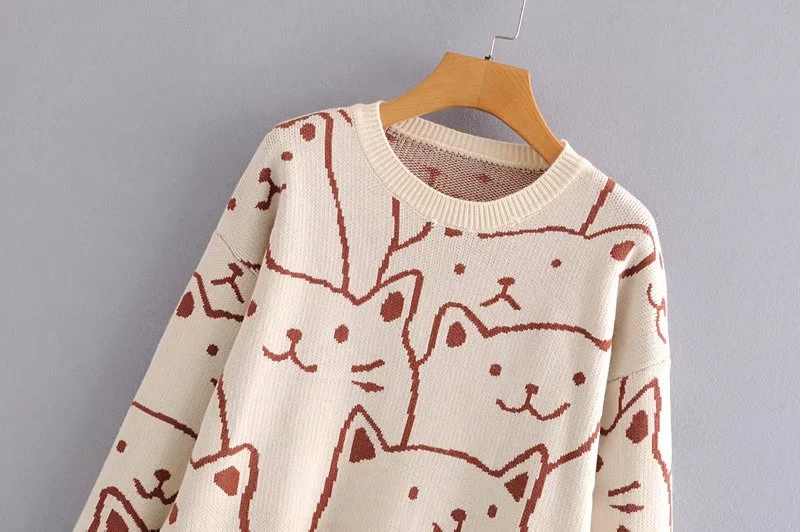 Женский вязаный свитер STVY Pull Femme Свободный пуловер оверсайз с длинным рукавом и