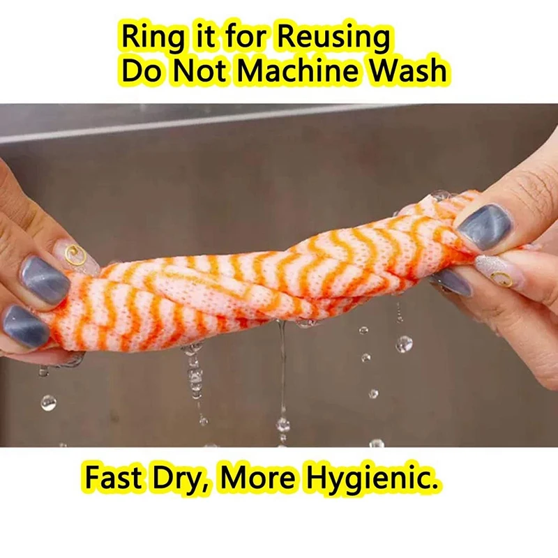 

Kitchen Disposable Towels Cloth-Like Cleaning Towel Multi-Uses Nonwoven Dish Cloths Washable Reusable (1 Roll)