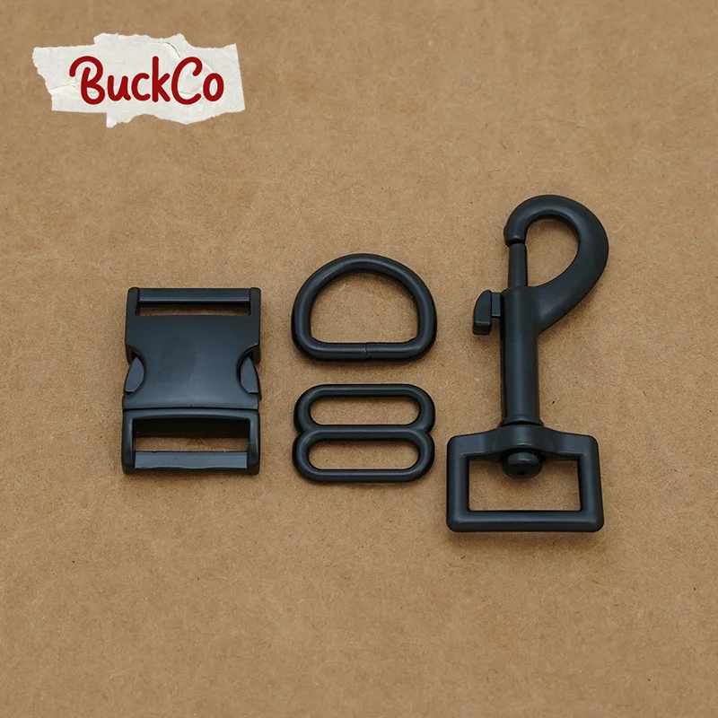 Черный 20 мм (металлическая пряжка + Регулируемая D-образное кольцо металлическая