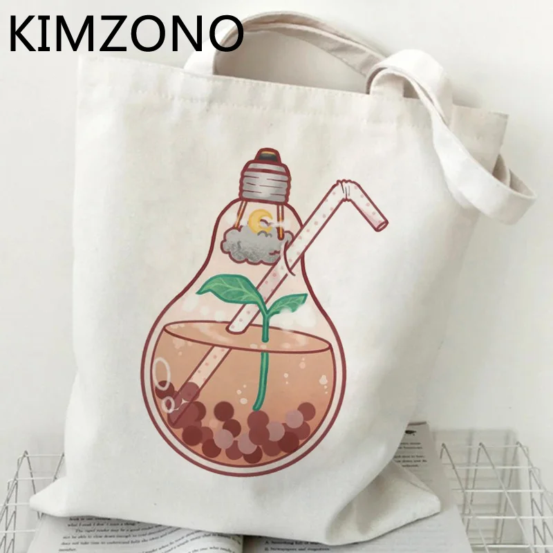 

Peach Juice shopping bag grocery tote shopper cotton reusable recycle bag bag string foldable reciclaje sac cabas grab