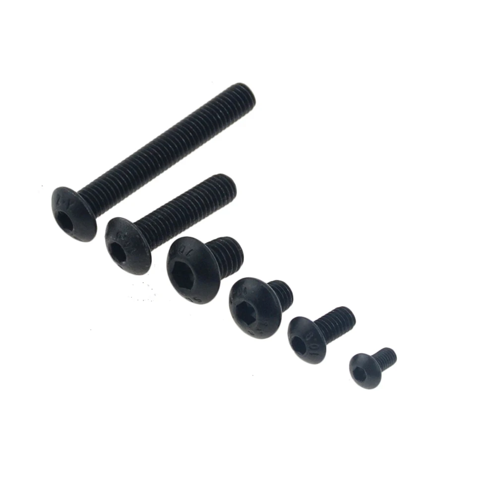 100 шт. M5x8 мм M5 * 8 yuan cup полукруглая головка сковороды черный класс 10 9 углеродистая