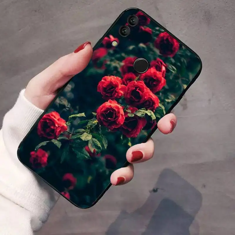

Red rose floral Phone Case For Huawei Honor 7C 7A 8X 8A 9 10 10i Lite 20 NOVA 3i 3e