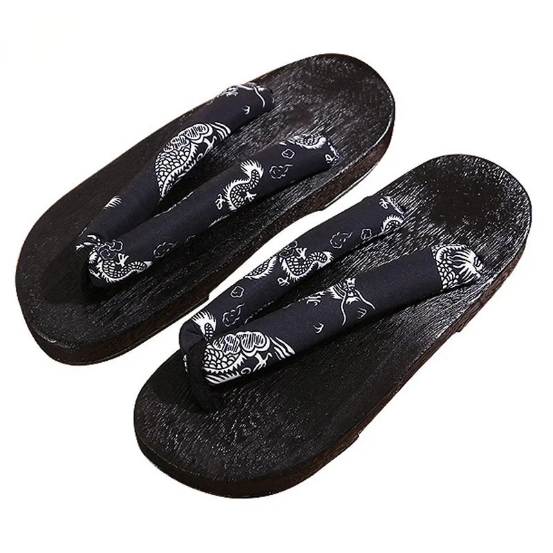 

New Sandals Clogs Flip Flops Japanese Wooden Summer Sandals Slippers Anime Clothing Men's and Women's Home Beach