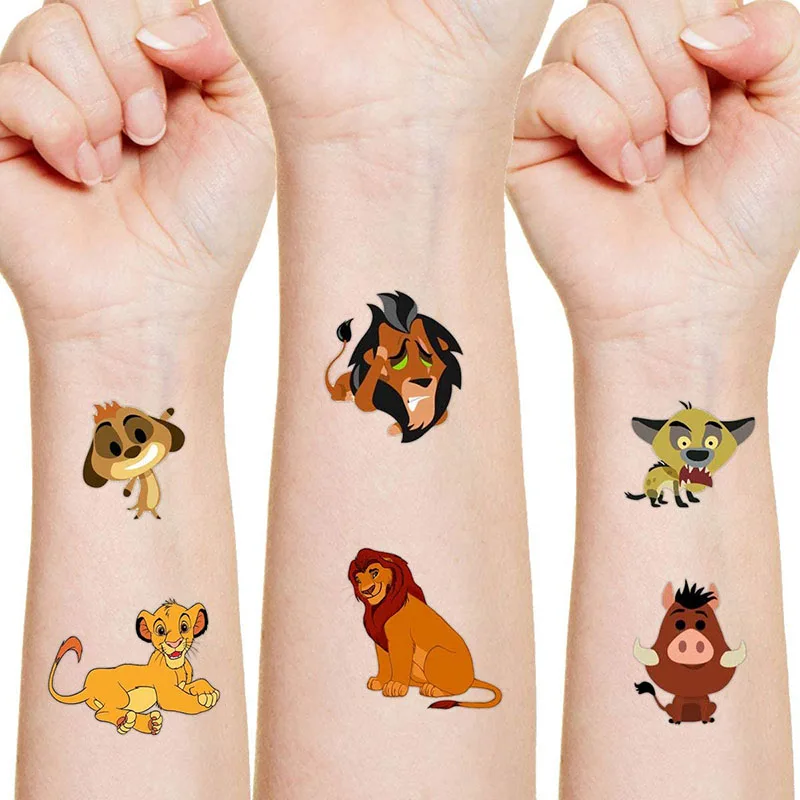 Оригинальная тату наклейка Король Лев Disney Аниме фигурки Simba случайный выбор 1 шт.