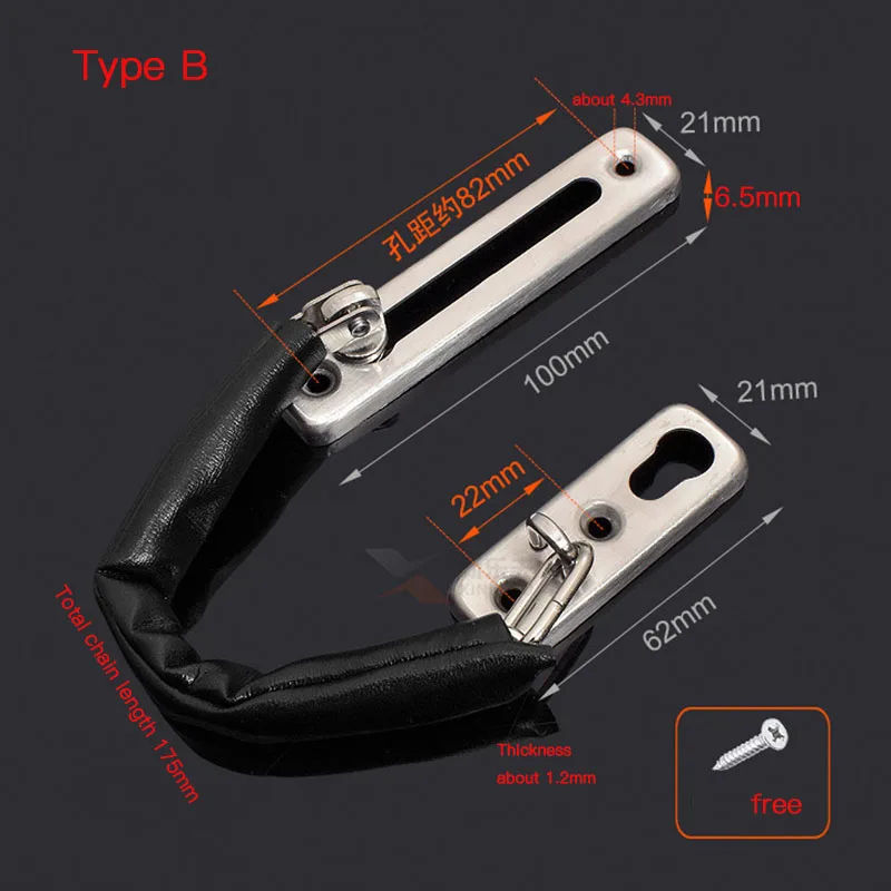 Нержавеющая сталь Дверная цепь замок замки для шкафов безопасность охранный DIY