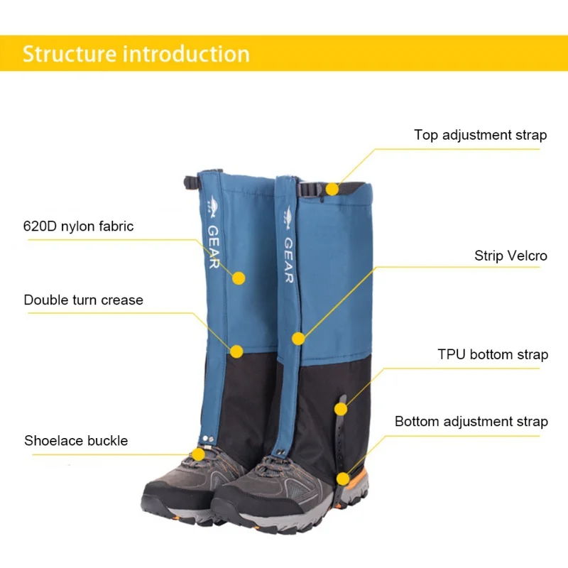 

Outdoor Waterproof Snow Legging Gaiters for Camping Hiking Climbing For Men Women Teekking Skiing Desert Snow Boots Shoes Covers