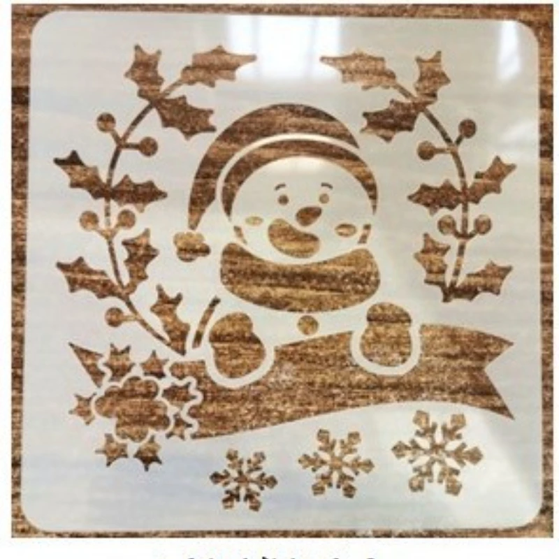 Трафарет с изображением снеговика Санта-Клауса | Канцтовары для офиса и дома