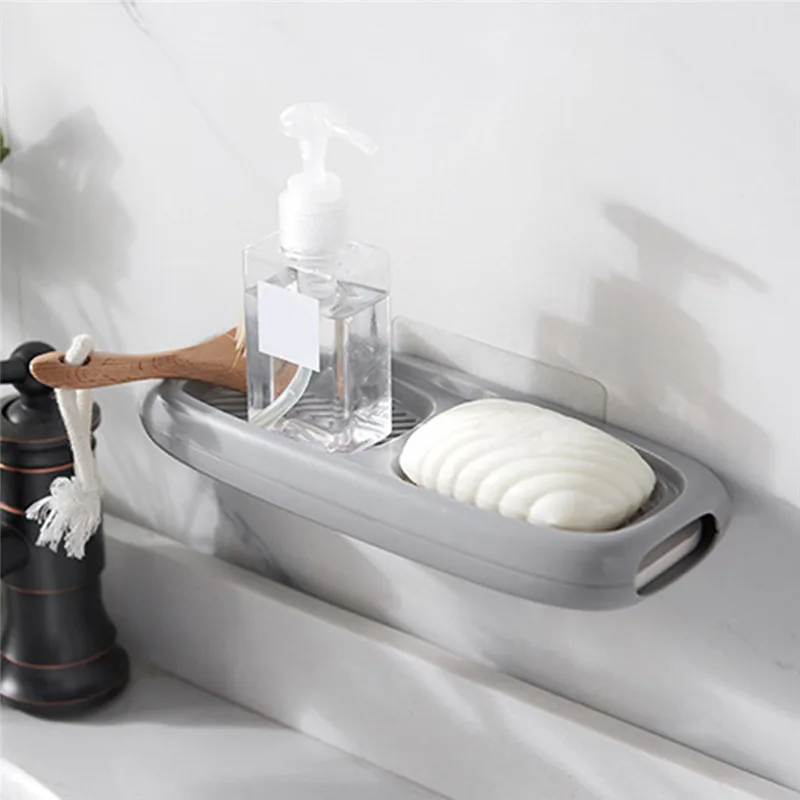 Одноместный двойной держатель для слива мыла настенная полка хранения кухонная
