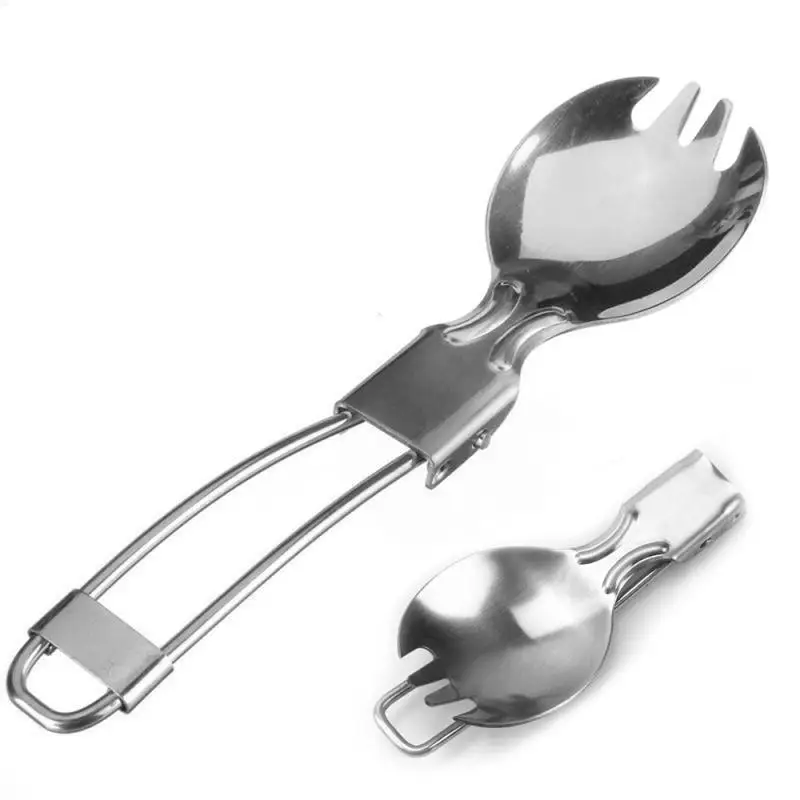 

New Camping Fork Spoon Multi-function Stainless Steel Cutlery Spoon Fork Outdoor Cooking Camping Equipment Hiking Cooking Hot
