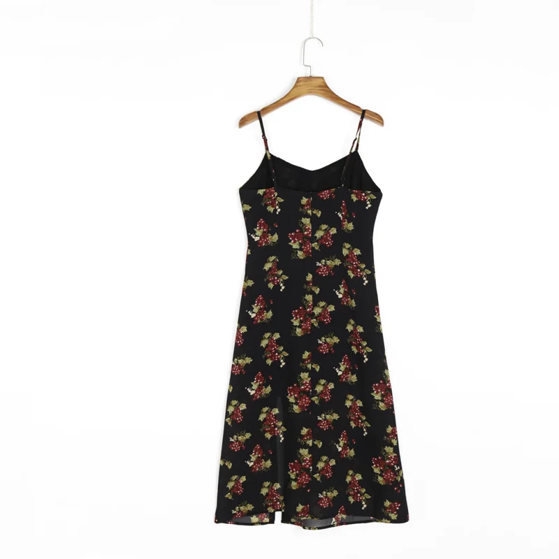 

Summer Women's Casual Print Slim Sling Dress Vestidos