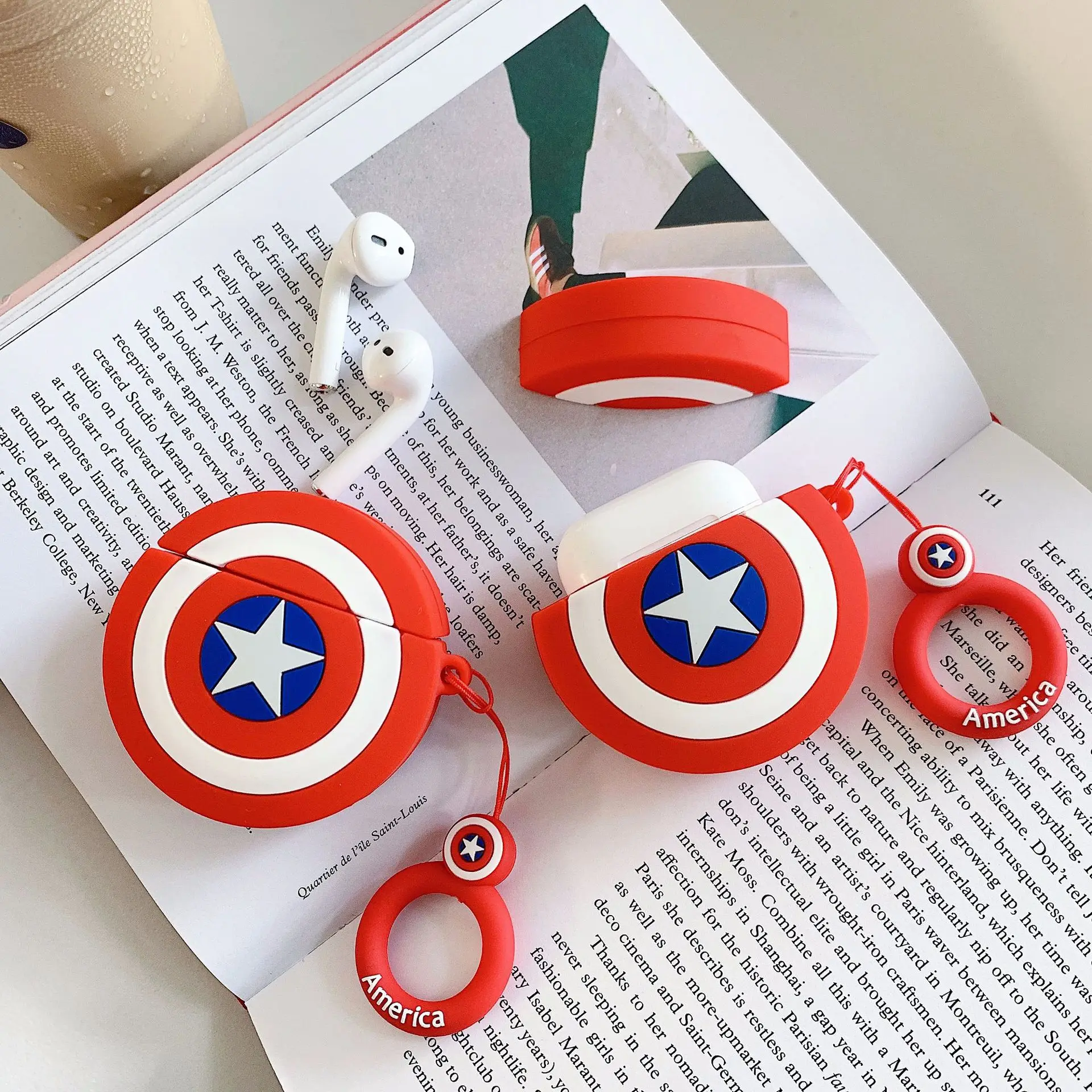 Чехол для Airpods Marvel Мстители Капитан Америка Бэтмен чехол наушников Apple 2 чехла Earpods