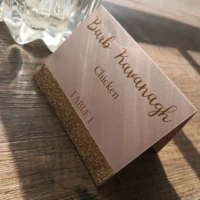30pcslot personalized place card name card for party and wedding champagne glitter with peach pearl paper