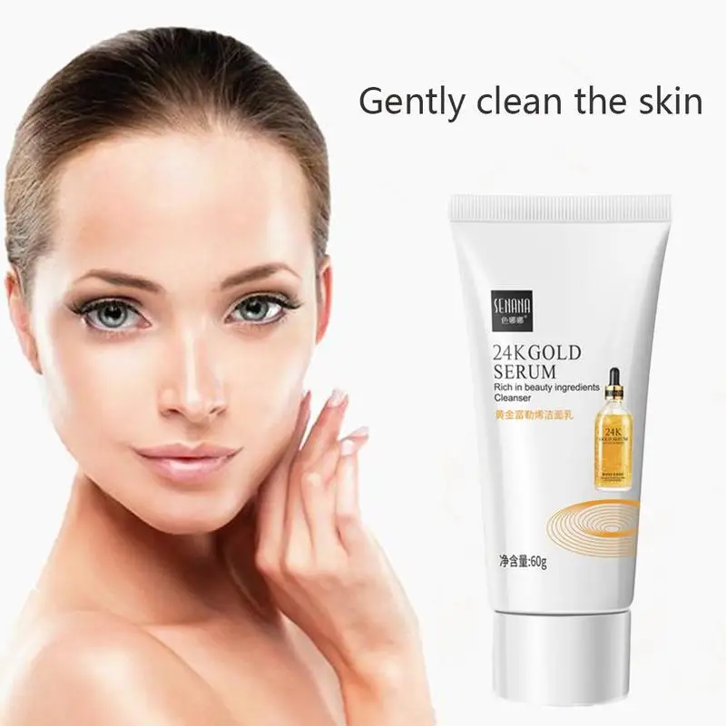 

24k Gold Serum Cleanser Rich In Beauty Nourishing Cleanser Foam Moisturizing Face Wash Care Anti-spots
