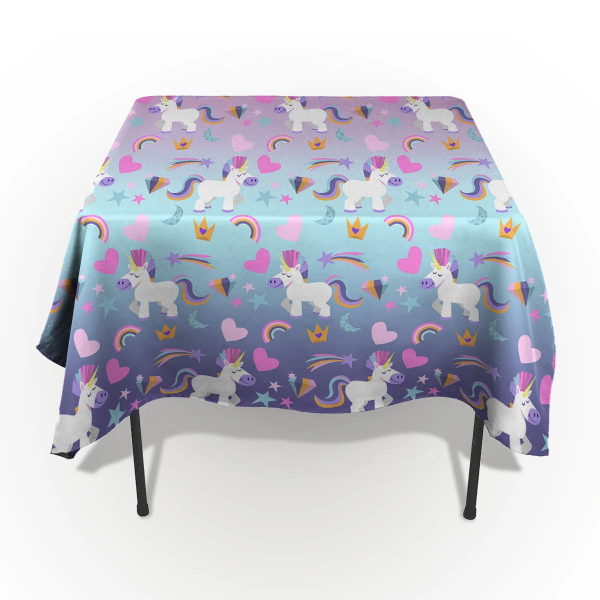 Радуга и единорог Алмазная скатерть ПРЯМОУГОЛЬНЫЙ ОБЕДЕННЫЙ СТОЛ покрытие стола