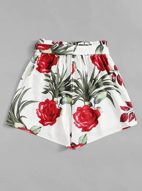 Летние женские удобные шорты с высоким принтом 2019 в стиле бохо высокой талией