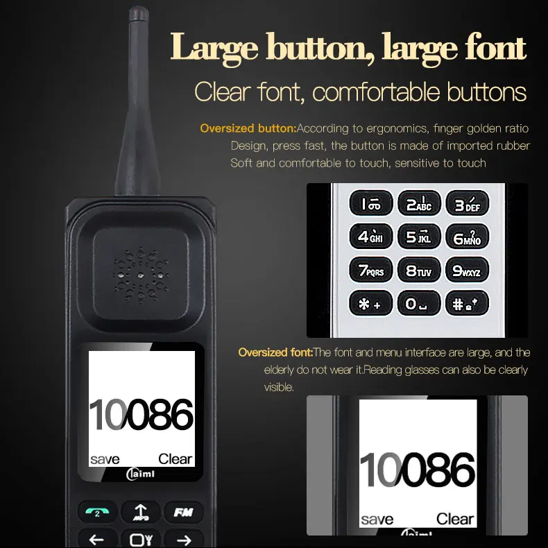 Ударопрочный ретро телефон KR999 2,2 ''4500 mAh power Bank мобильный телефон с двумя sim-картами Фонарь FM радио Классическая функция мобильный телефон