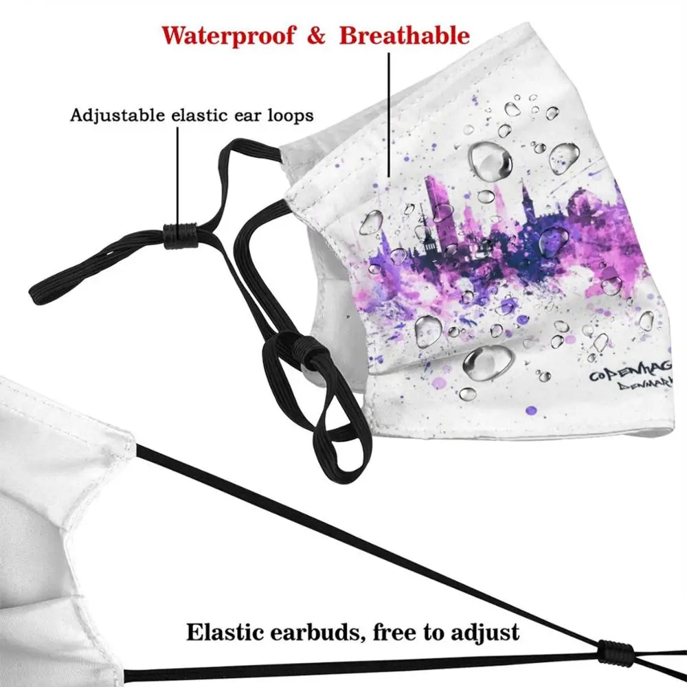 Маска Копенгагенская для взрослых и детей многоразовый фильтр Pm2.5 Skyline