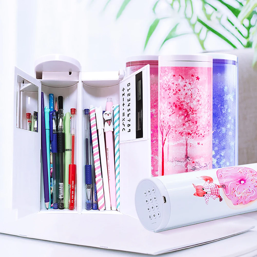 Интеллектуальная коробка для карандашей с паролем мультяшным рисунком