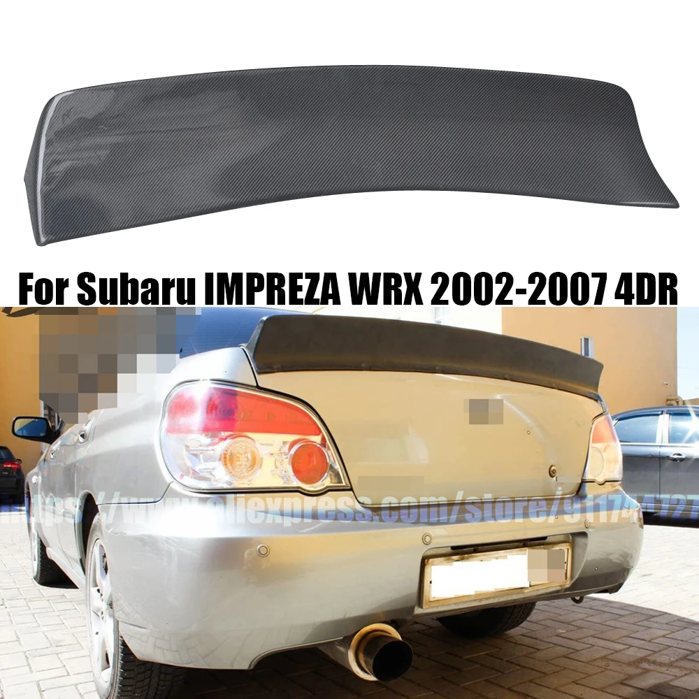 

For Subaru IMPREZA 4DR 2002-2007 Carbon Fiber JDM Style Rear Roof Spoiler Trunk Lip WRX Wing Auto Tuning