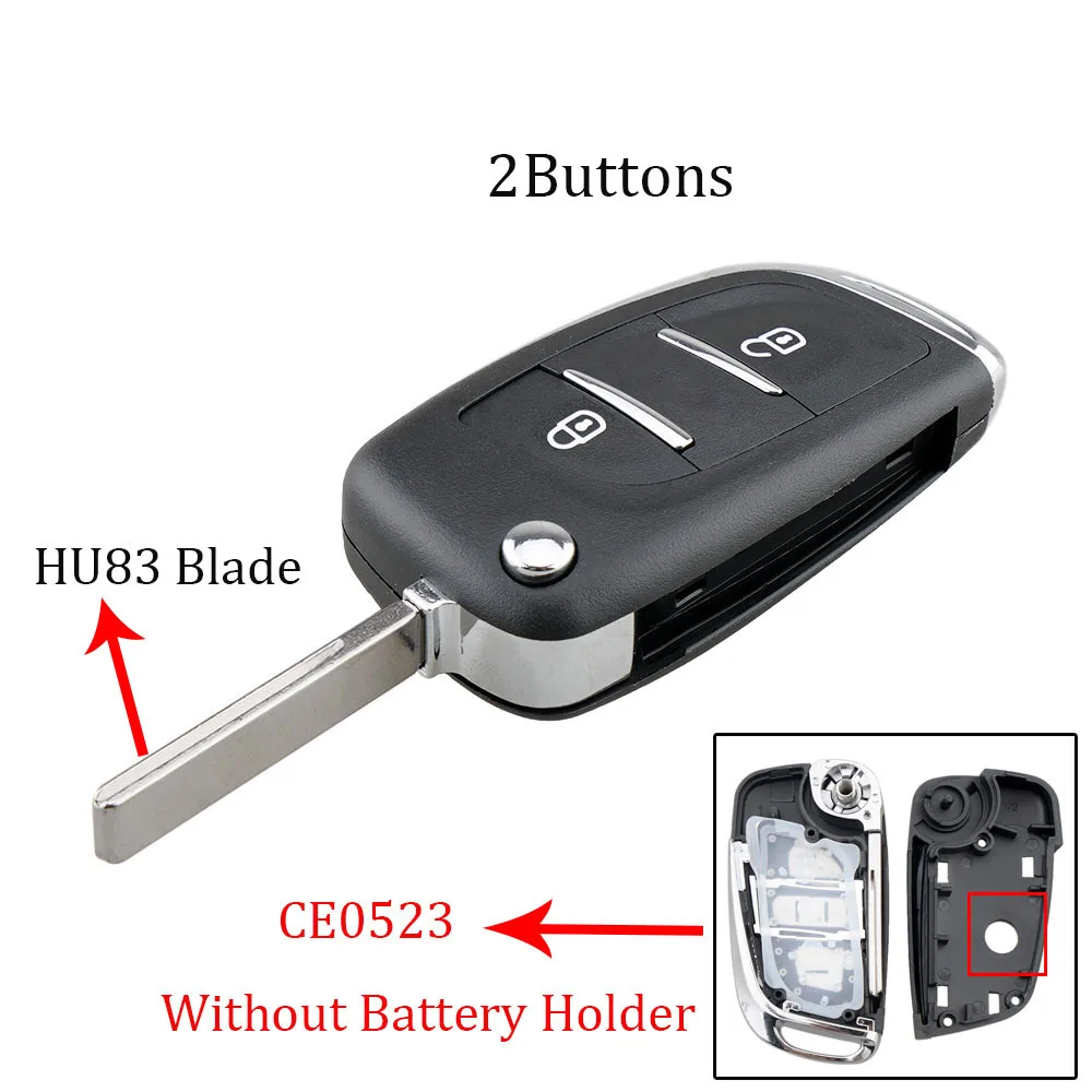 BHKEY VA2/HU83 2/3B Ce0523 модифицированный флип-пульт дистанционного ключа автомобиля оболочки для Citroen Coupe VTR C2 C4 C5 C6 C8 Berlingo Xsara Picasso - Количество кнопок: HU83 2Button CE0523