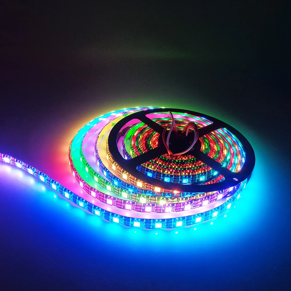 3 4 м DC5V WS2812B светодиодный светильник 60 пикселей/светодиодный s/m WS2812 IC Smart 5050 RGB + 5 В