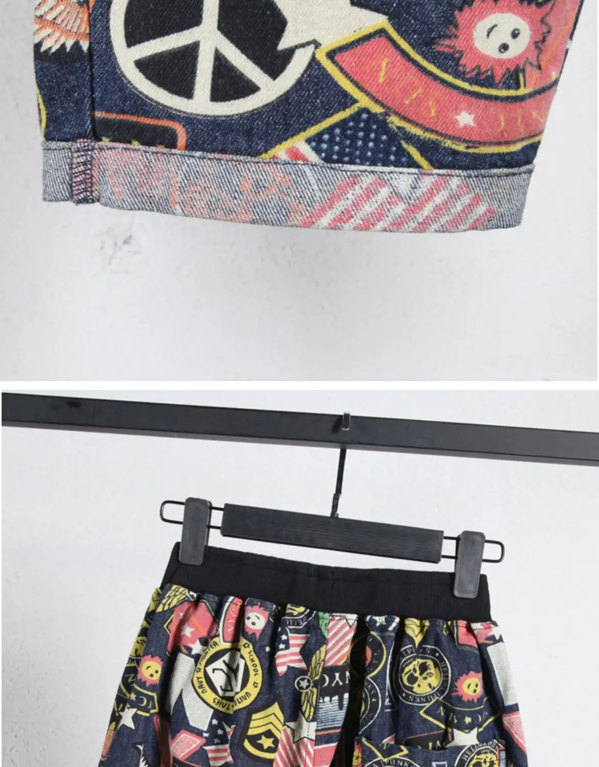 

Summer loose pants women hole Harem pants women new oversized hip hop streetwear cotton denim sweatpants cartoon print trousers