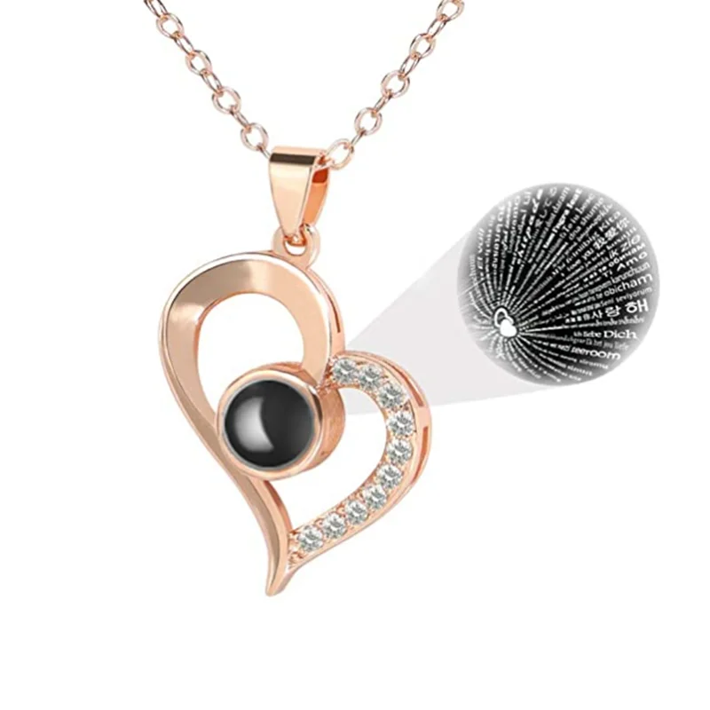 Ожерелье с кулоном в виде сердца Я тебя люблю на 100 языках | Украшения и аксессуары