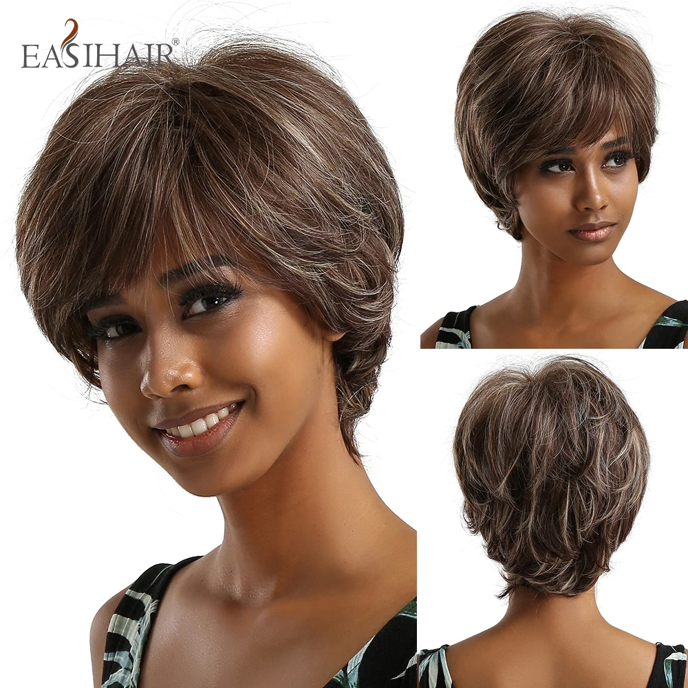 EASIHAIR короткие синтетические парики для женщин блонд Боба многослойные