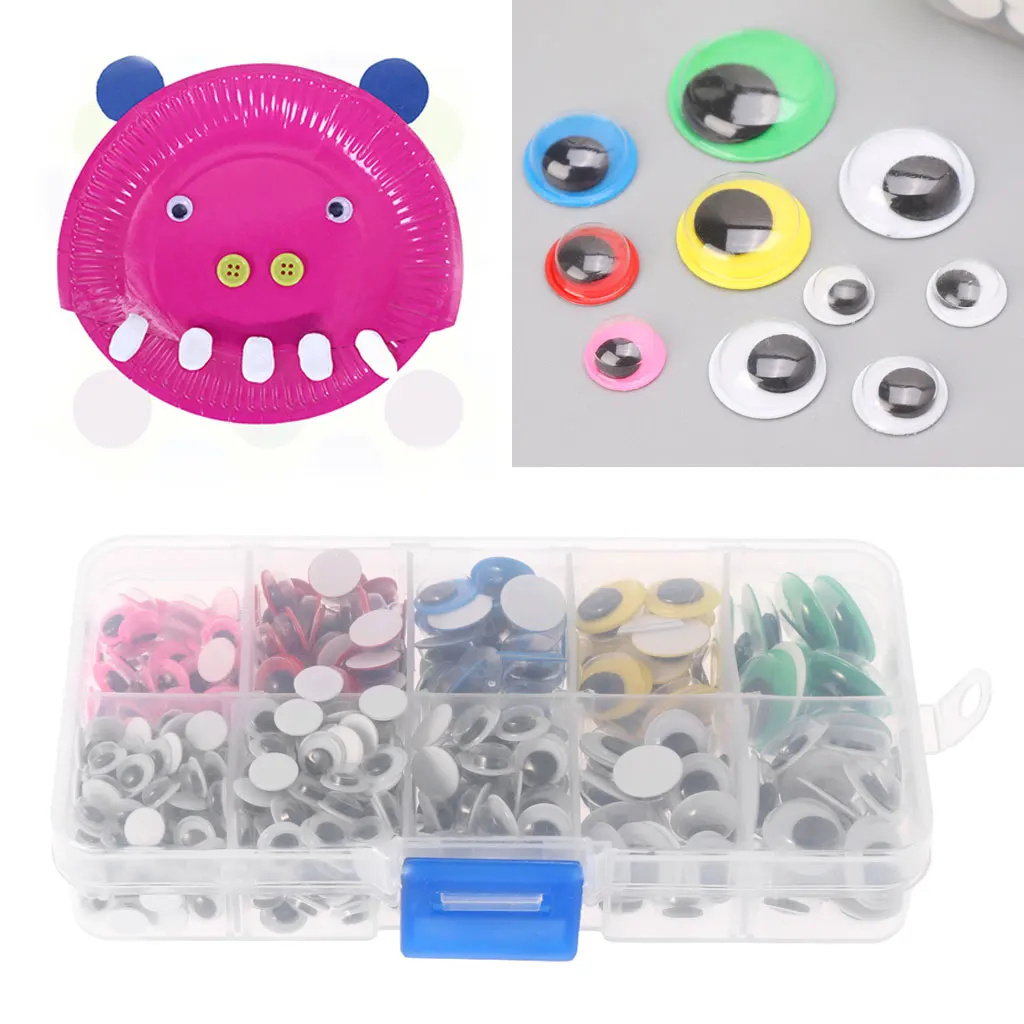

500Pcs Self-adhesive Wiggly Wobbly Googly Eyes DIY Crafts Accessory Scrapbooking