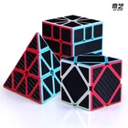 QIYI cube QiYi Carbon Fiber Sticker Cube кубик рубика QIYI куб QiYi из углеродного волокна наклейки в форме Куба 3x3x 3 скоростной кубик скошенный SQ1 Фишер кубик 2x2 кубик головоломка кубик игра кубик игрушки неокуб