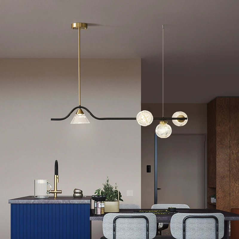 Miglior Lampade A Sospensione Moderne A LED A Soffitto In Rame Sala Da Pranzo Per La Casa Illuminazione Per Bar Lampada A Sospensione Apparecchio Per Interni In Vetro Nero