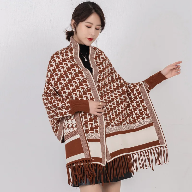 

Hot Sale High Quality Printed With Tassel Kashmiri Winter Long Scarf Pashmina Wrap Blanket Cashmere Female Knitted Shawls Women