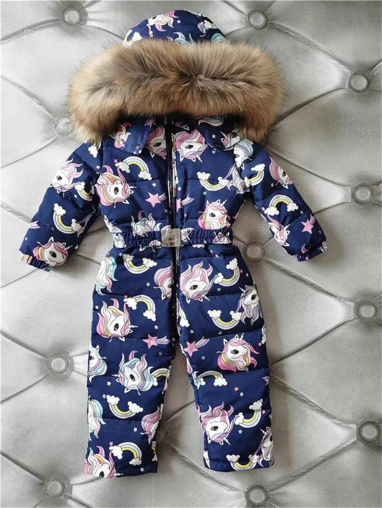 

Free shippin Winter Hooded Down Coat Children Snow Wear Warm Leopard Outerwear Real Fur Collar Parka Kids Down jackets for girls