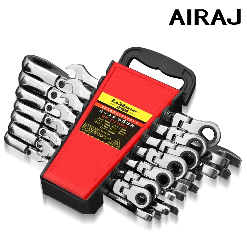 AIRAJ Ratchet разводной раздвижной гаечный ключ для гнездо набор инструментов