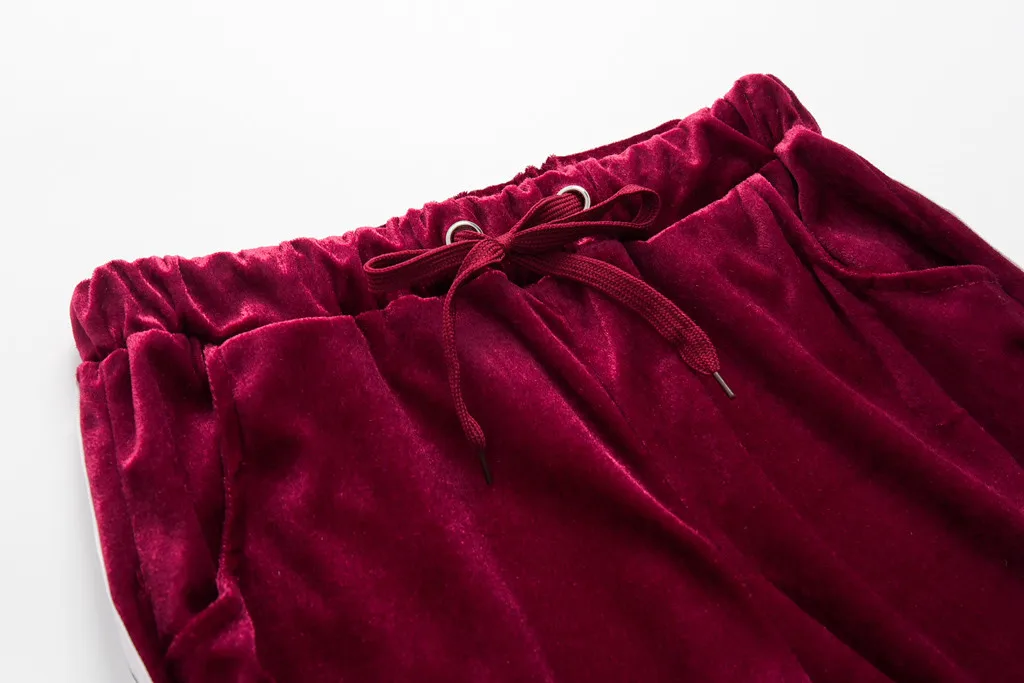 Элегантный бархатный женский комплект пальто Chandal Mujer 2 Piezas Повседневный осенне-зимний комплект из двух предметов женский спортивный костюм