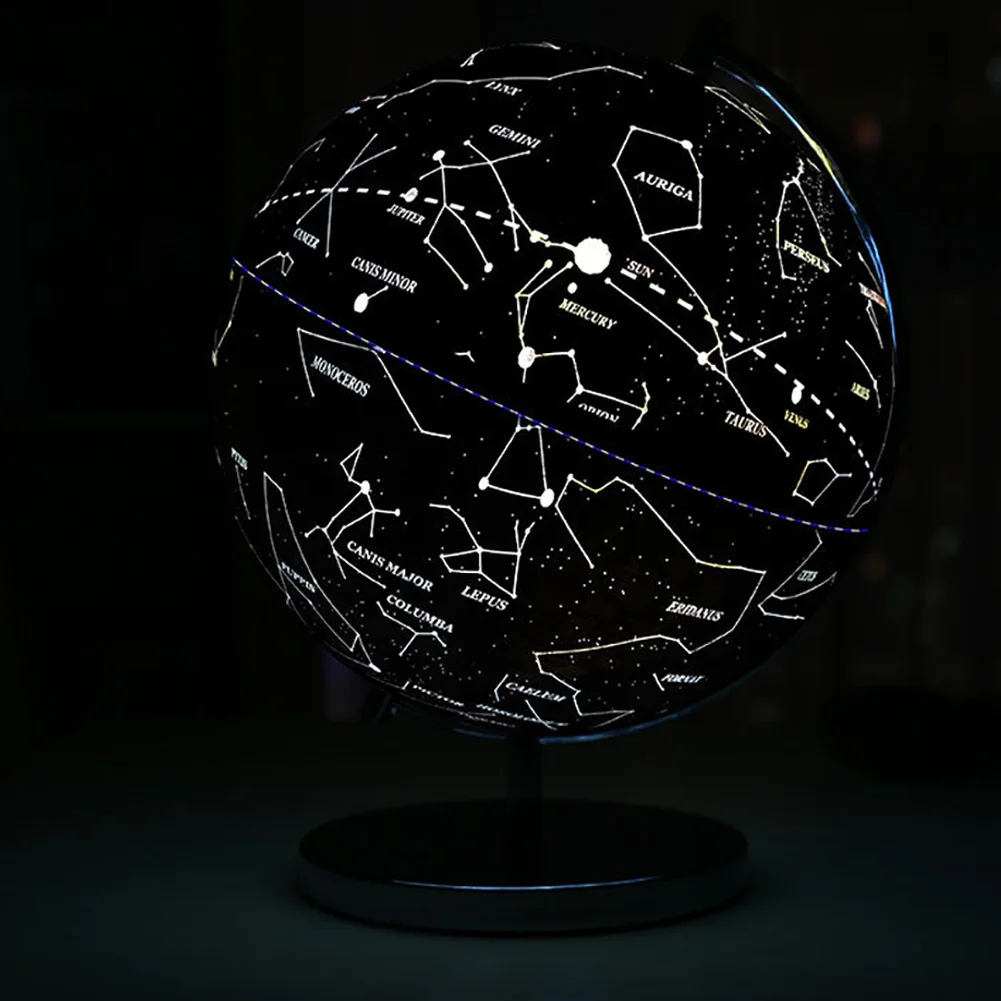 25cm 5V 2 In 1 LED Light English Constellation Map Ball With Stand World Earth Globe Kids Geography planetarium Educational Toys