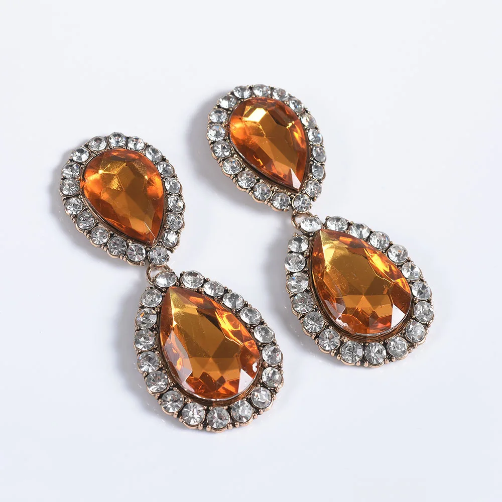 Роскошные серьги-капли с кристаллами женские новые серьги ZA ювелирные изделия