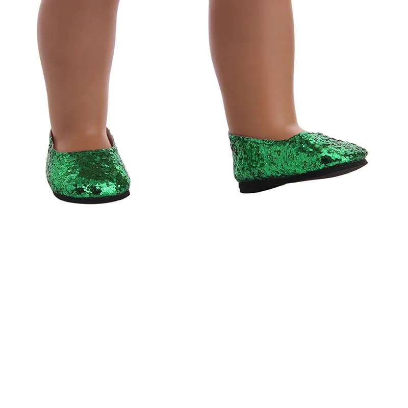 Новая обувь с блестками на плоской подошве подходящая для детей 43 см куклы и 18