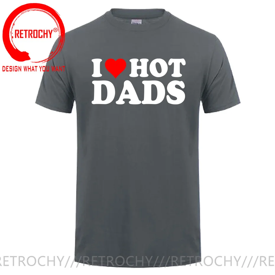 Мужская футболка с надписью I Love Hot Dads | одежда