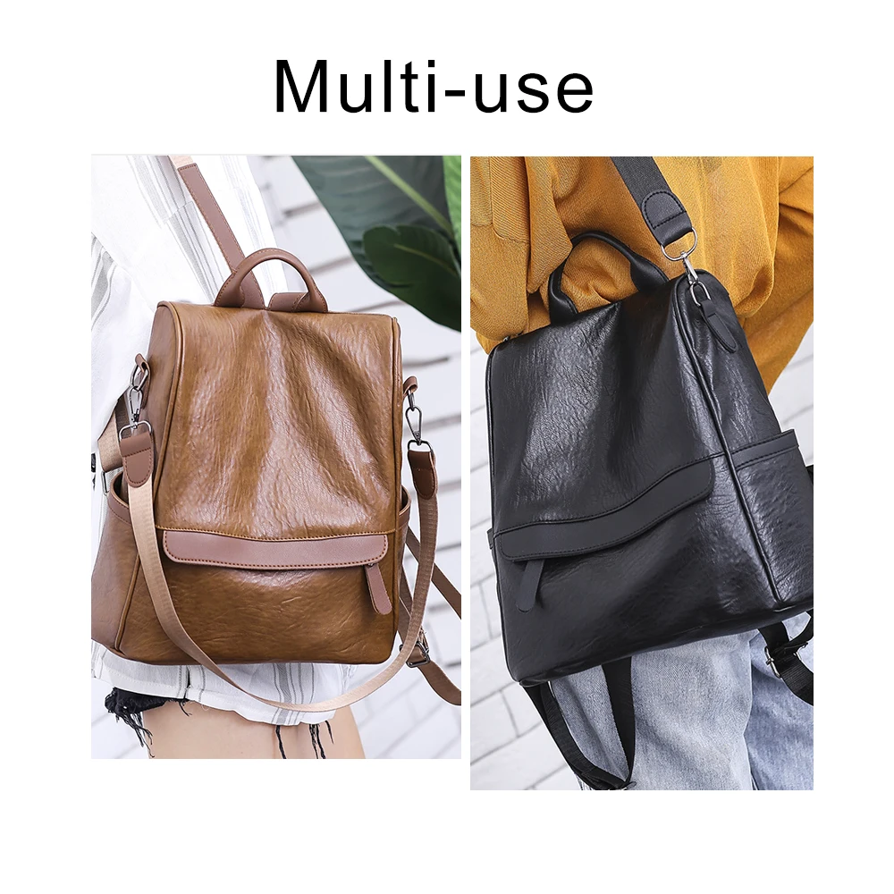 Женский кожаный рюкзак Herald Fashion винтажный школьный ранец для студенток колледжа