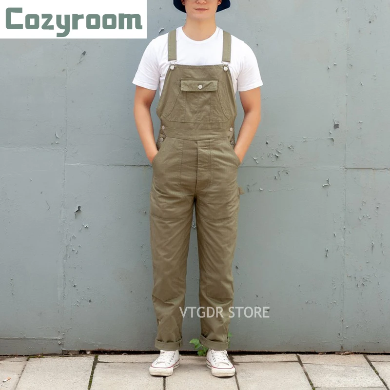

Cozyroom Ретро HBT Спецодежда одежда тяжелая Двойная Передняя коленная Мужская подтяжка брюки