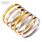 Модные браслеты FYSARA с кристаллами для женщин, браслет для пар, титановые браслеты из нержавеющей стали, женские браслеты, подарок